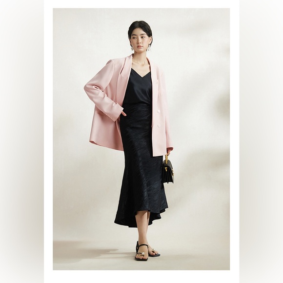 BNWT Satin Midi Skirt with Wave Detailing - Picture 7 of 9